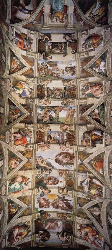 Michelangelo Buonarroti Ceiling of the Sistine Chapel oil painting picture